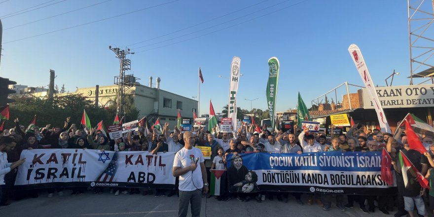İncirlik Üssü önünde protesto: Katil İsrail Katil ABD!