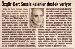 Özgür-Der: Sessiz Kalanlar Destek Veriyor