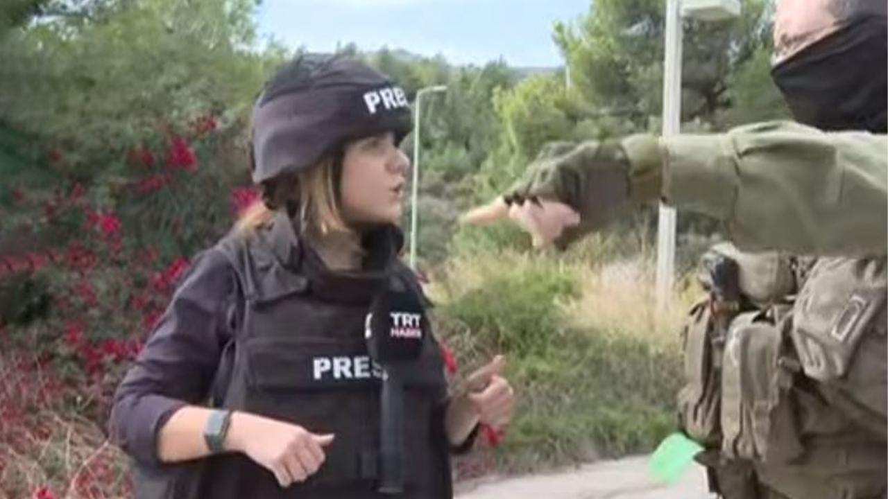 İşgalcilerden canlı yayında TRT ekibine müdahale