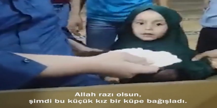 İdlibli küçük kız Gazzeli kardeşleri için küpelerini bağışladı
