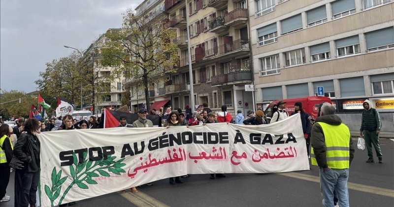 Cenevre'de Filistin ile dayanışma gösterisi düzenlendi