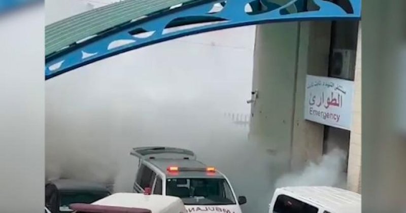 İşgalciler bir hastanenin acil girişine göz yaşartıcı gaz attı