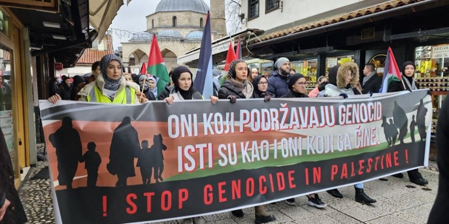 Saraybosna'da Filistin'e destek yürüyüşü düzenlendi