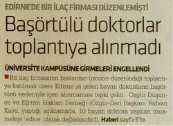 Başörtülü Doktorlar Toplantıya Alınmadı
