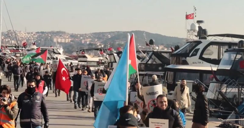 Mısır Başkonsolosluğu önünde "Refah Sınır Kapısı Açılsın!" çağrısı