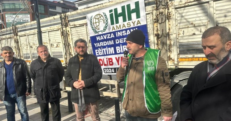 Amasya İdlib’e 5 tır kış desteği gönderdi