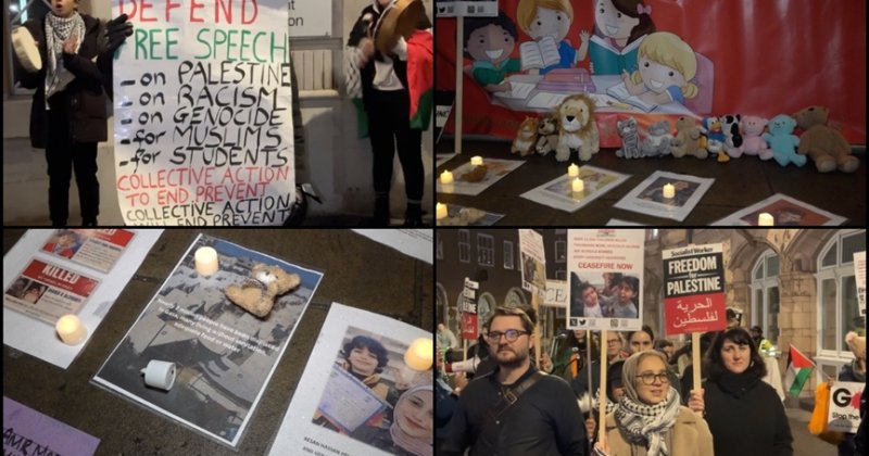 Londra'da öğretmenler İsrail'in Gazze'deki çocuk katliamlarını protesto etti