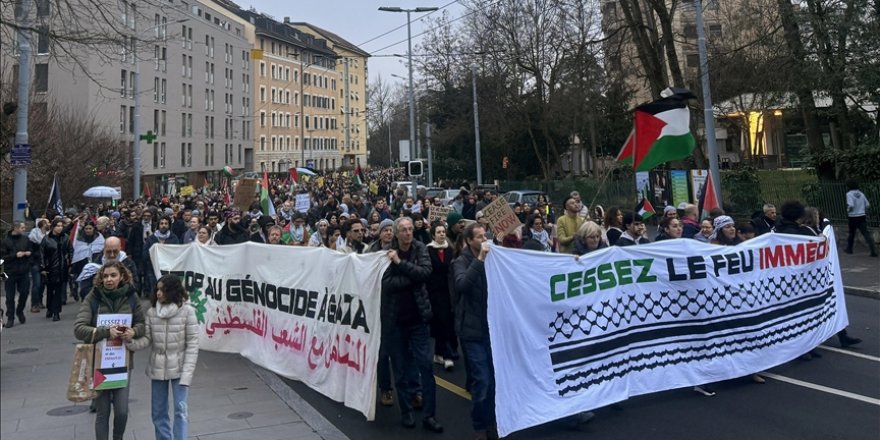 Cenevre’de Filistin halkına destek yürüyüşü yapıldı