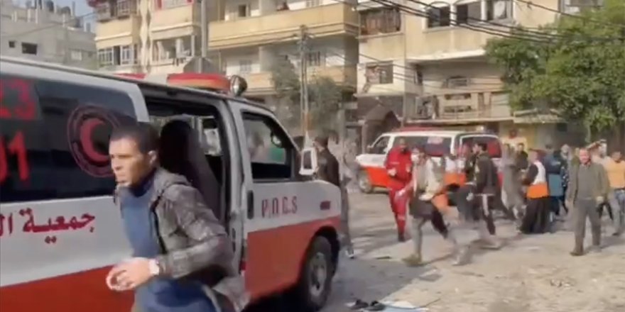 Filistin Kızılayı, katil İsrail'in el-Emel Hastanesi çevresini bombaladığını duyurdu