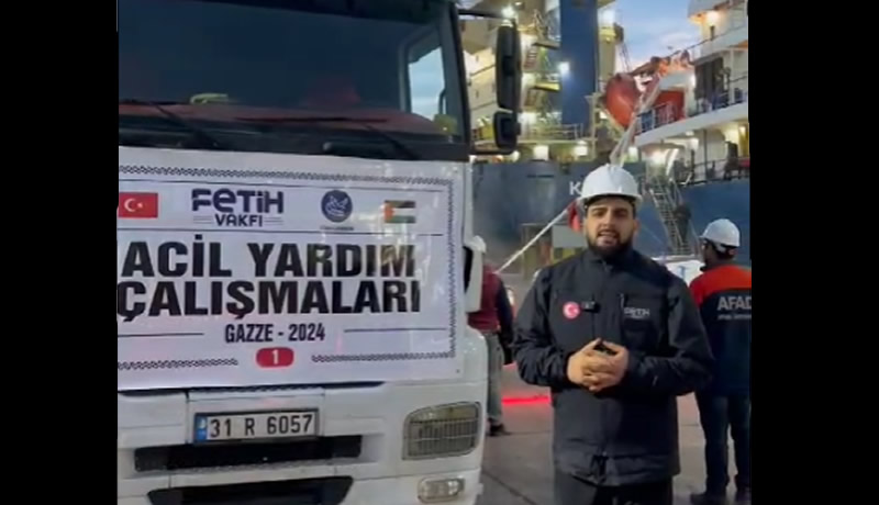 Fetih Vakfı ve Özgür-Der Gazze’ye 4  tır yardım gönderdi