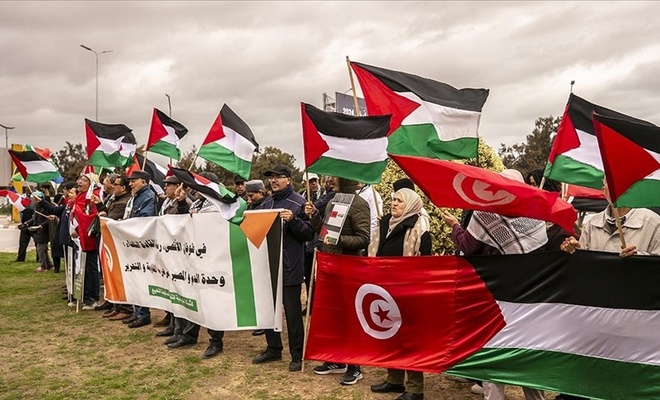 Tunus’ta Filistin’e destek gösterisi!