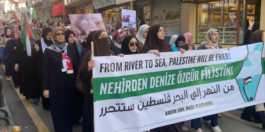 Bartın’da Siyonist İsrail’i lanetleme mitingi gerçekleştirildi