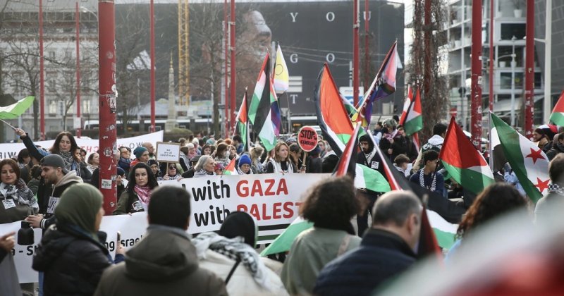 Avusturya’da İsrail'e karşı "Refah’tan elini çek" protestosu