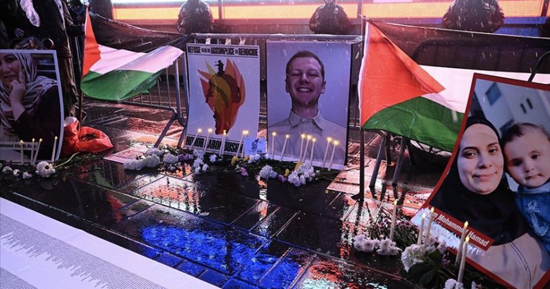 Gazze'ye destek için kendini yakan ABD'li asker Bushnell New York'ta anıldı