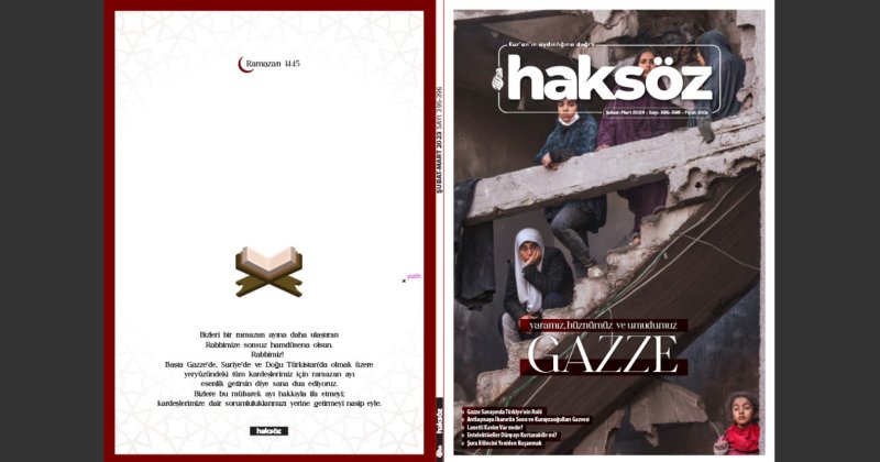 Haksöz, yeni sayısında da sayfalarını Gazze için ayırdı