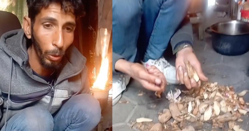 Gazzeli baba, çocuklarını doyurabilmek için çürümüş patates topladı