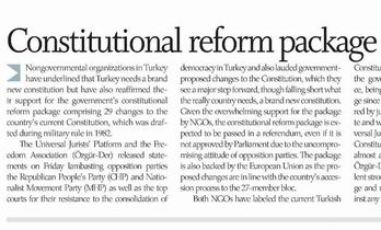 Constitutional Reform Package Supported By Civil Society