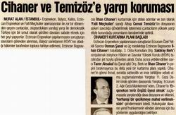 Cihaner ve Temizöz’e Yargı Koruması