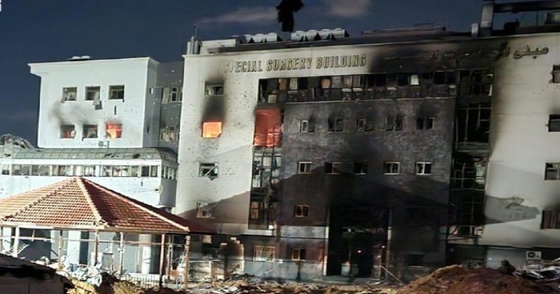 İşgal rejimi Şifa Hastanesi binasını ateşe verdi