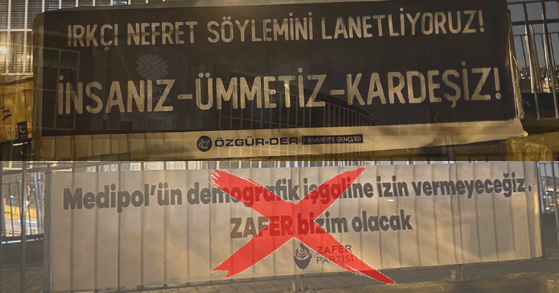 Medipol’deki ırkçılara Özgür-Der gençliğinden cevap: İnsanız, ümmetiz, kardeşiz!