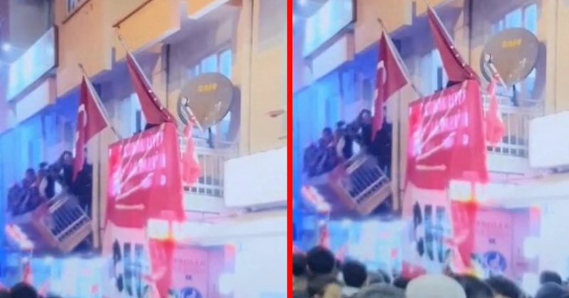 Denizli'de seçim sonuçları kutlaması sırasında balkon çöktü