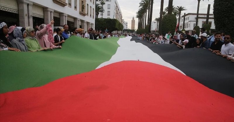 Fas'ta 54 kentte Gazze'ye destek gösterisi düzenlendi