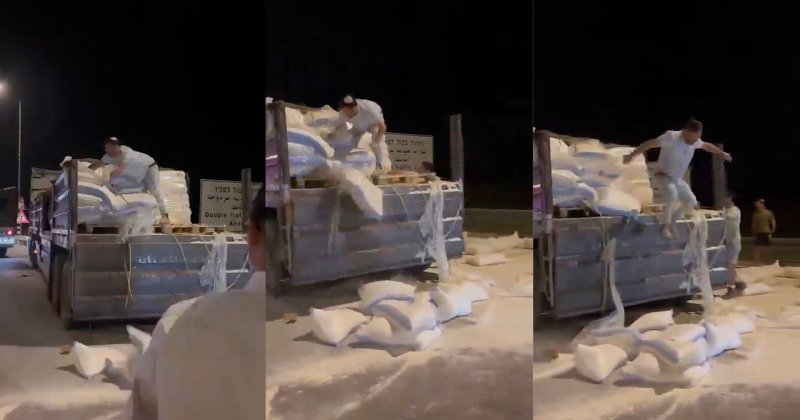 İşgalci yahudiler yardım tırlarına saldırdı