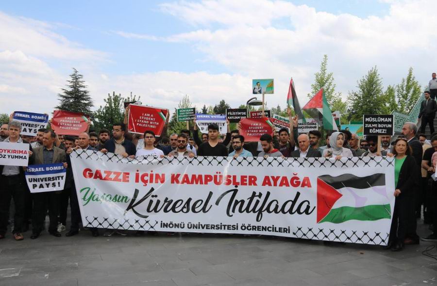 İnönü Üniversitesi’nde Gazze’ye destek eylemi sürüyor