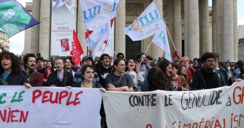Fransız öğrenciler, Filistin'e destek eylemlerine yönelik baskıyı protesto etti