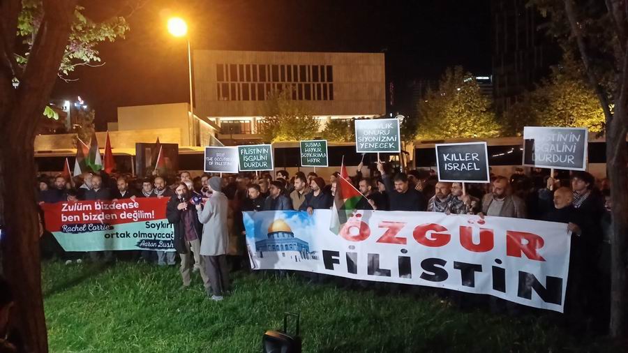 İşgalci İsrail’in Refah’a saldırıları Ankara’da protesto edildi