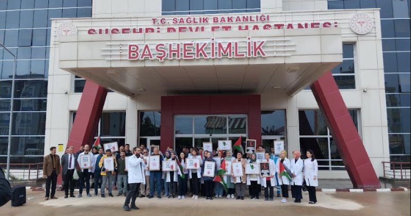 Suşehri Sağlık Çalışanlarından Gazze’ye Destek Eylemi
