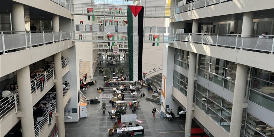 Cenevre Üniversitesi'ndeki Filistin'e destek eylemi 7'nci gününde de devam etti