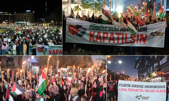 Van’da Gazze için meşaleli yürüyüş düzenlendi