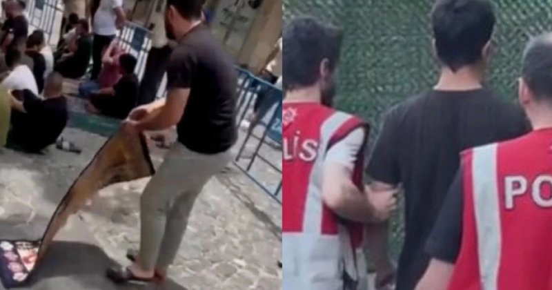 Fatih'te cuma namazı kılan vatandaşlara hakarette bulunan şüpheli tutuklandı