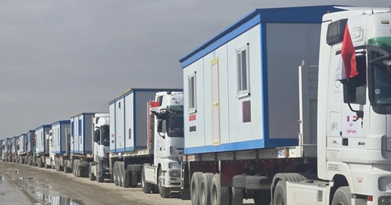 İşgal rejimi Gazze'ye konteyner evlerin girişine izin vermiyor