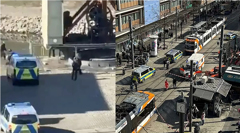 Almanya'da araç kalabalığın arasına daldı