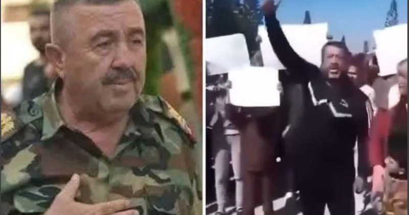 "Suriyeli sivil" olarak gösteri yapan adam Esed'in paşası çıktı!