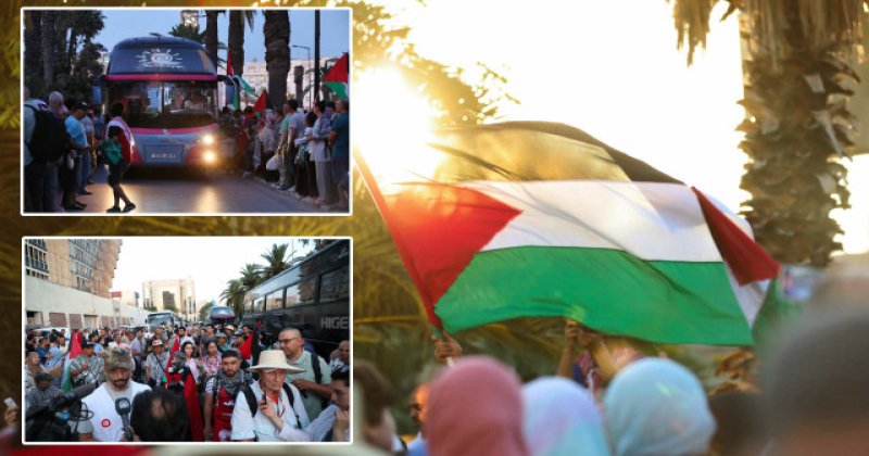 Tunus’tan hareket eden “Mağrip Direniş Konvoyu” Gazze'ye doğru yola çıktı