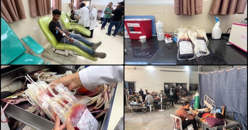 Soykırımın devam ettiği Gazze'de kan stokları artan talebi karşılamıyor