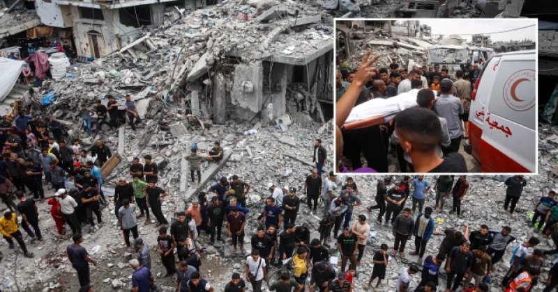 Katil İsrail Gazze kentindeki çok katlı bir binayı daha vurdu