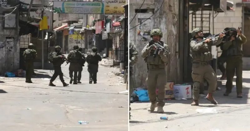 İşgalci İsrail ordusu Nablus'ta 2'si gazeteci 22 Filistinliyi gözaltına aldı