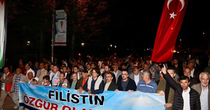 Amasya’da binlerce kişi Aksa Tufanı yıl dönümünde Gazze için yürüdü