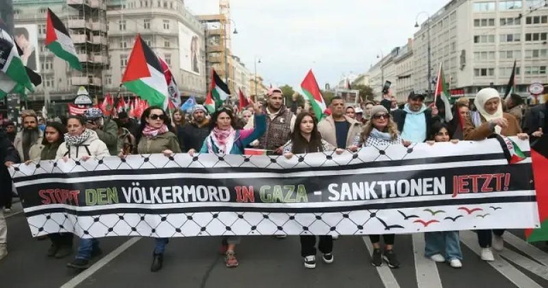 Avusturya'da binlerce Filistin destekçisinden İsrail'e yaptırım çağrısı