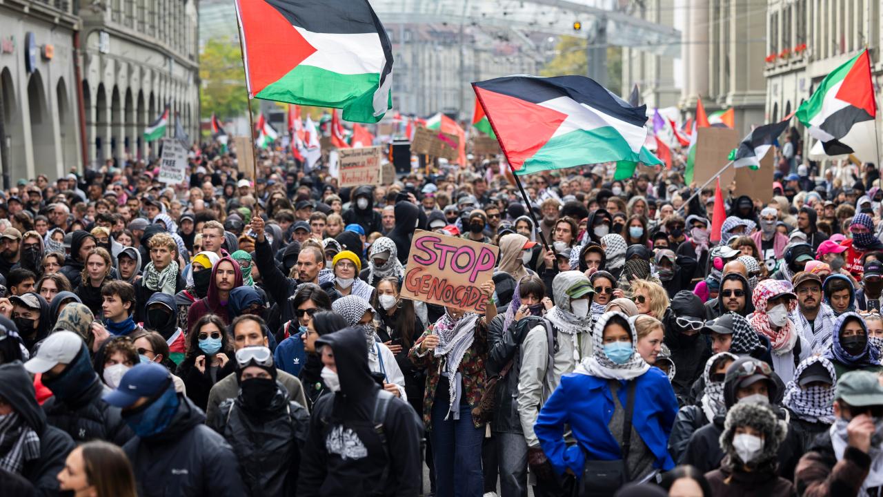 İsviçre polisi, Filistin'e destek gösterisine müdahale etti