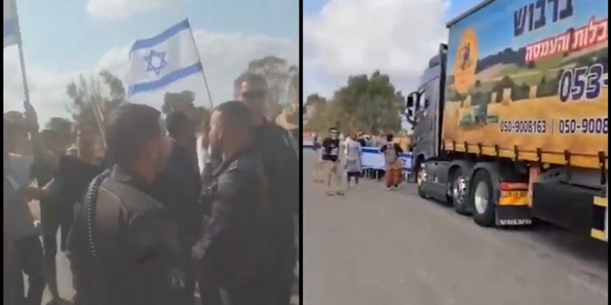 Siyonist yerleşimciler, Gazze'ye giden yardım tırlarının önünü kesti