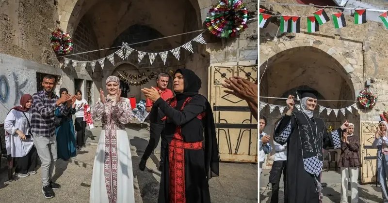 Gazze'de soykırıma rağmen sınav sonuçları kutlandı