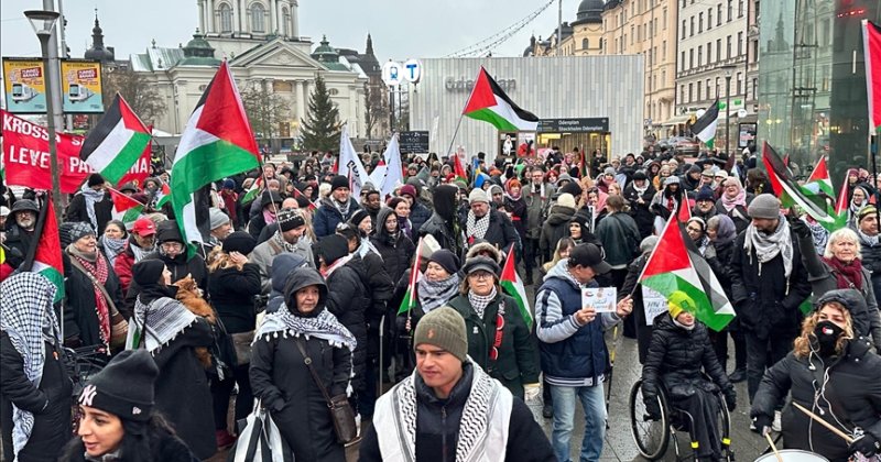 İsveç'te işgalcilerin Gazze'ye devam eden saldırıları protesto edildi