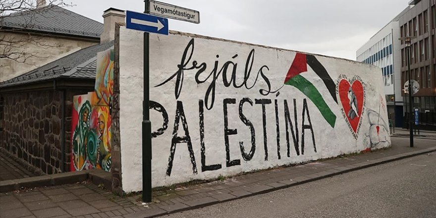 İzlanda'da Gazze'ye grafitili destek