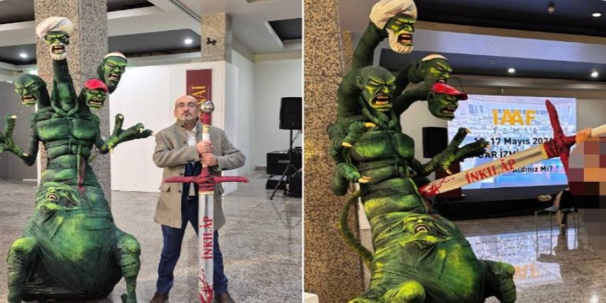 Irkçı-Provokatör “Kaftar” gözaltına alındı, ucube heykel salondan kaldırıldı