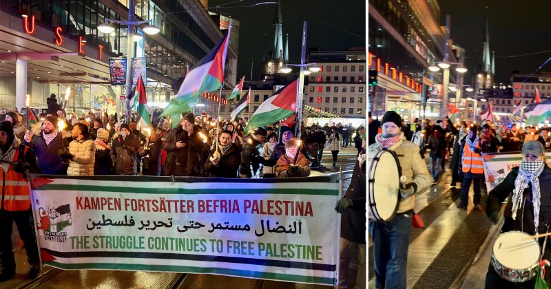 İsveç'te yılbaşı kutlamasını iptal eden yüzlerce kişi Filistin'e destek gösterisi düzenledi
